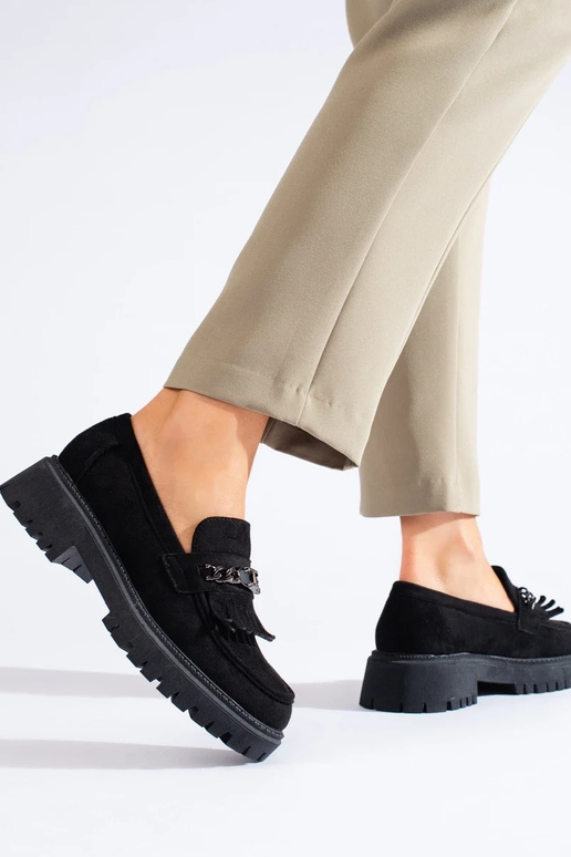 Mocassins femme Shelovet daim noir Mocassins femme Shelovet daim noir