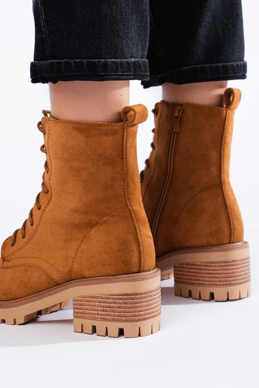 chaussures femme à lacets marron