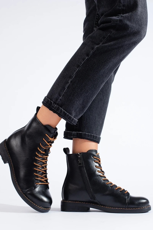 Bottines femme Vinceza noires à lanières Bottines femme Vinceza noires à lanières