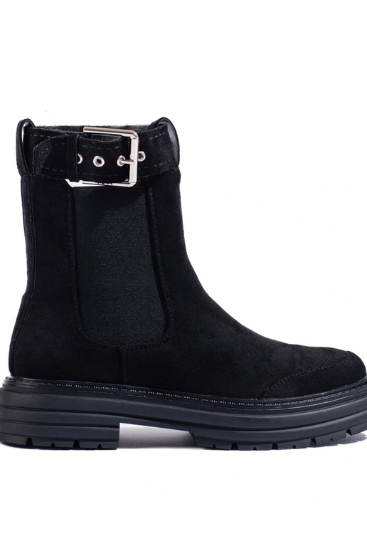 chaussures en daim noires avec boucles chaussures en daim noires avec boucles