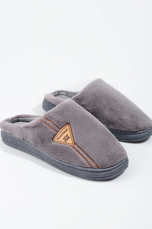 chaussons homme gris chaud Shelovet