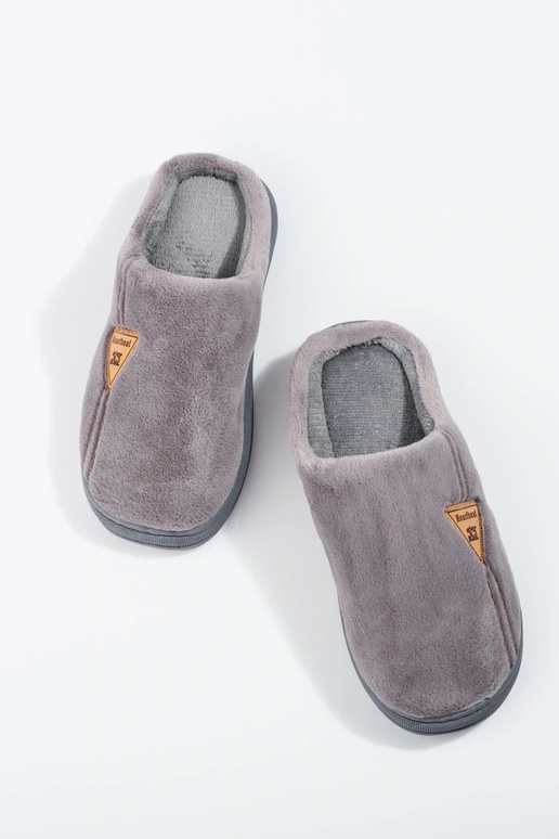 chaussons homme gris chaud Shelovet