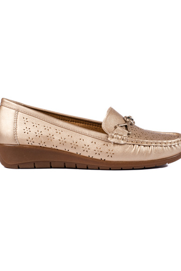 mocassins pour femmes dorés