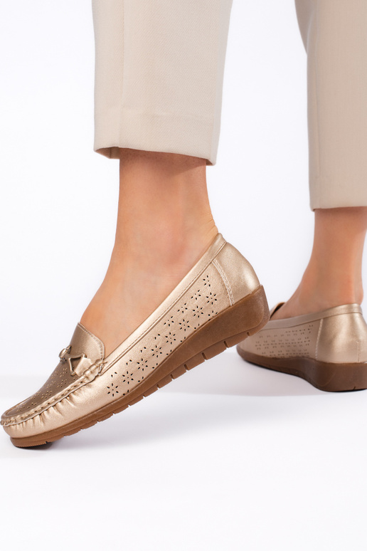 mocassins pour femmes dorés