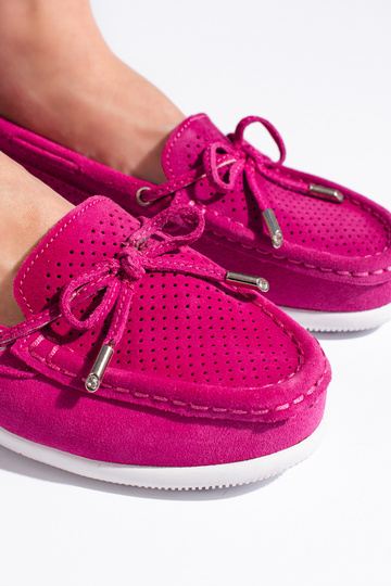 Mocassins femme rose vif 2