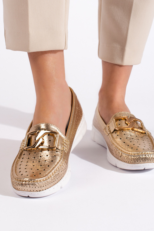 mocassins pour femmes dorés