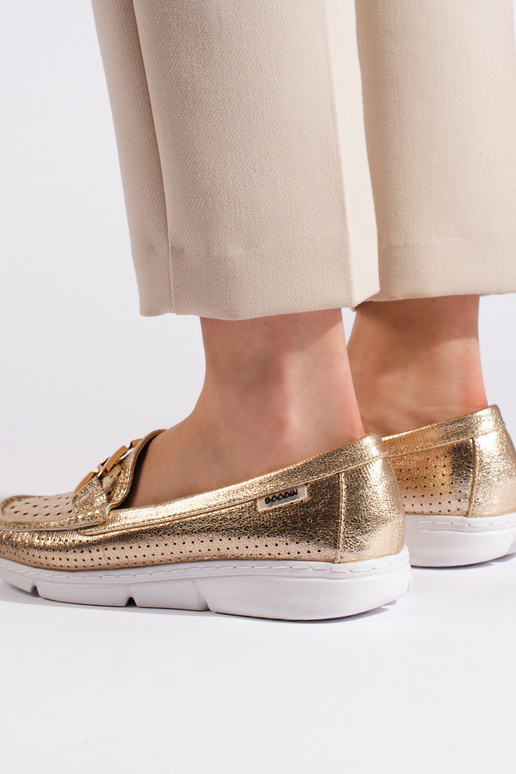 mocassins pour femmes dorés