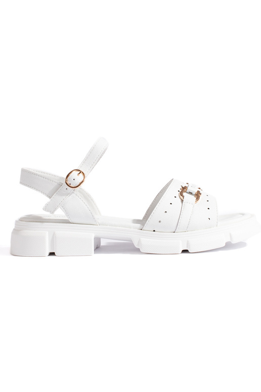 Sandales blanches en cuir pour femmes