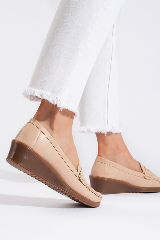 Mocassins femme beige