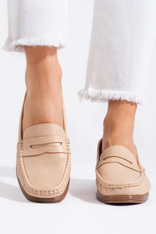 Mocassins femme beige