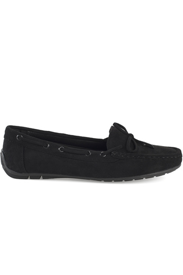 mocassins femme en daim noir