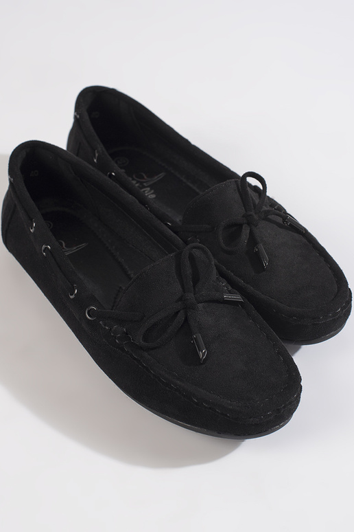 mocassins femme en daim noir