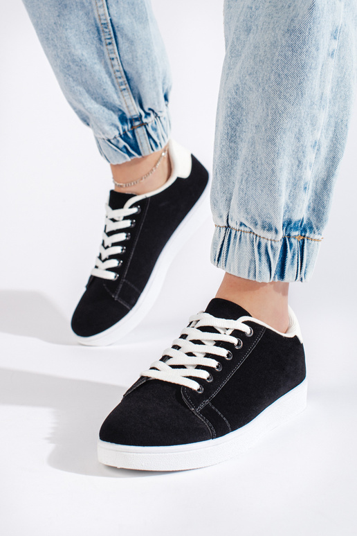 Chaussures femme en daim noir