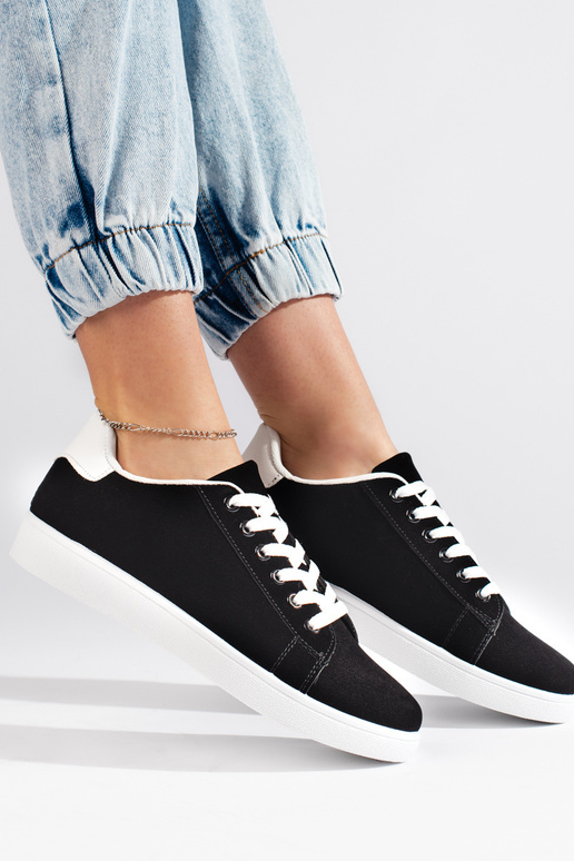 Chaussures femme en daim noir