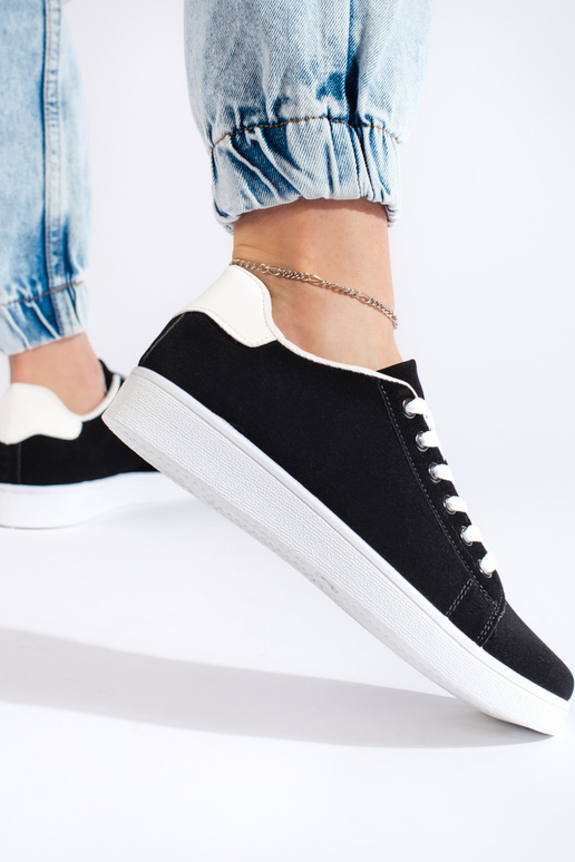 Chaussures femme en daim noir