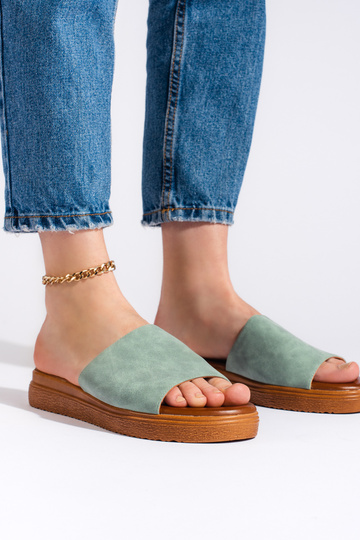 Chaussons verts à plateforme 2