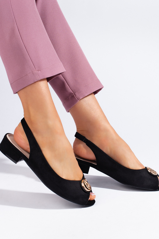 sandales en daim noires