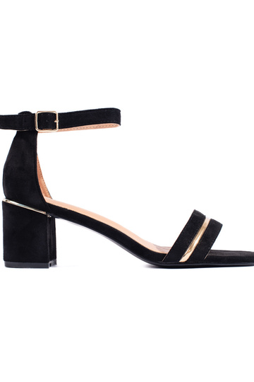 sandales à talons en daim noir