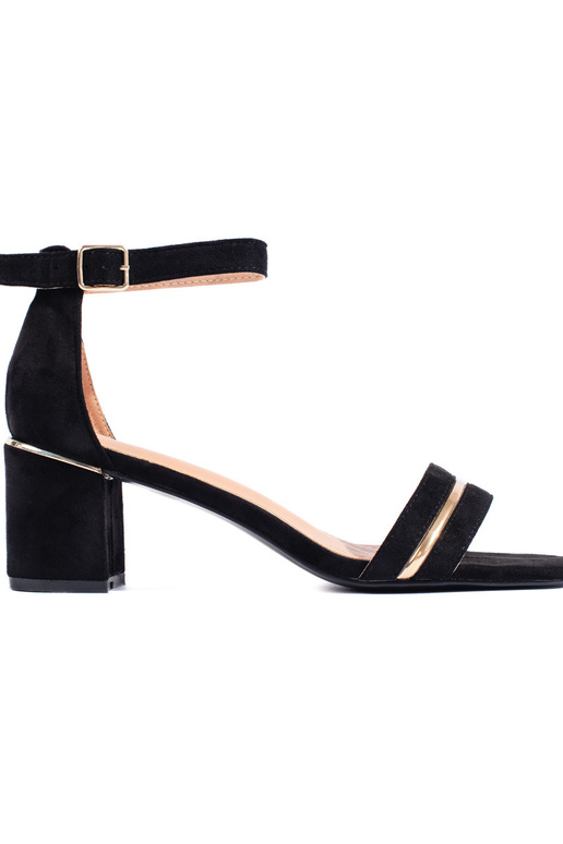 sandales à talons en daim noir