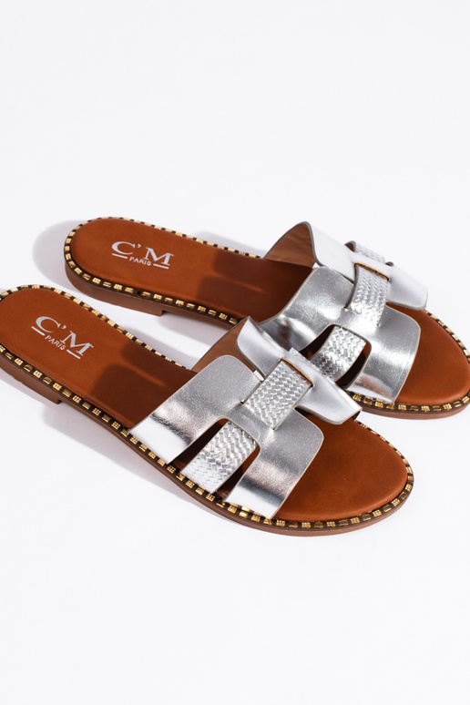 pantoufles argentées pantoufles argentées