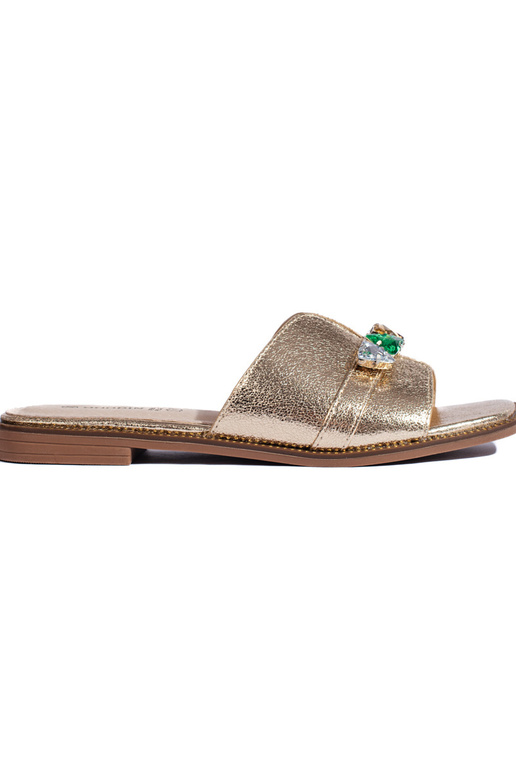 pantoufles dorées pantoufles dorées