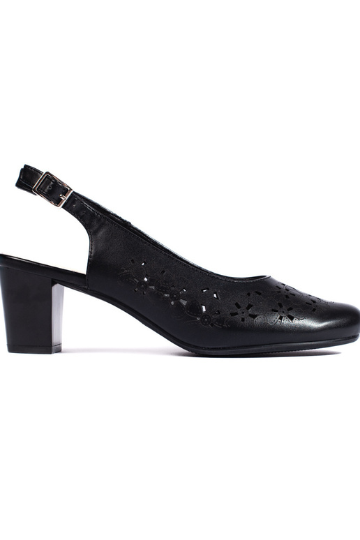 talons hauts noirs avec éléments ajourés