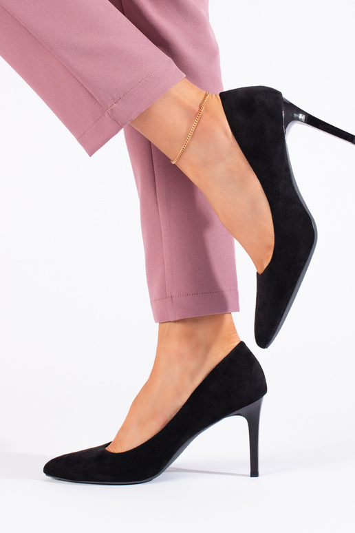 Talons hauts classiques en daim noir...