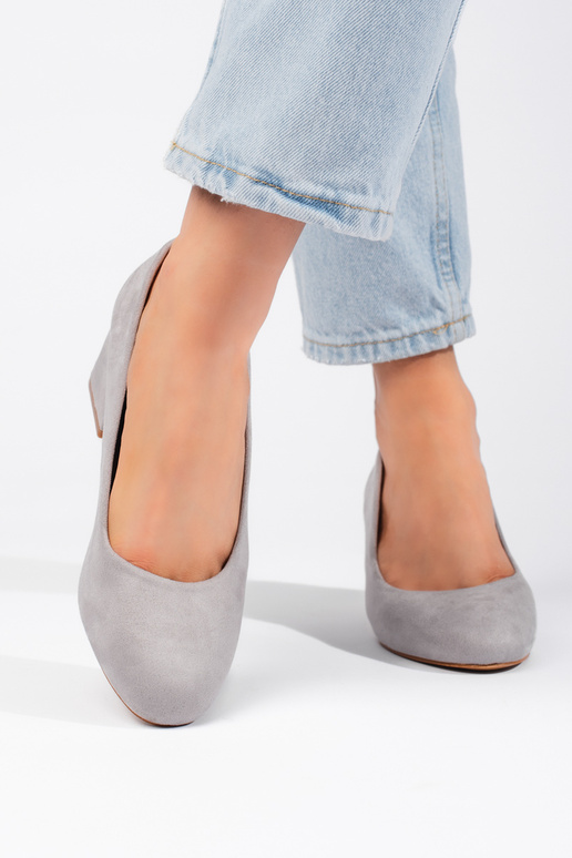 talons hauts en daim gris