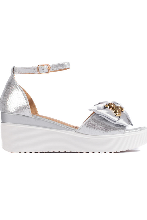 sandales argentées avec boucle sandales argentées avec boucle