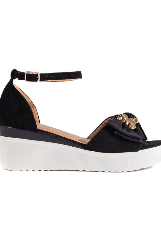 sandales noires avec un noeud sandales noires avec un noeud