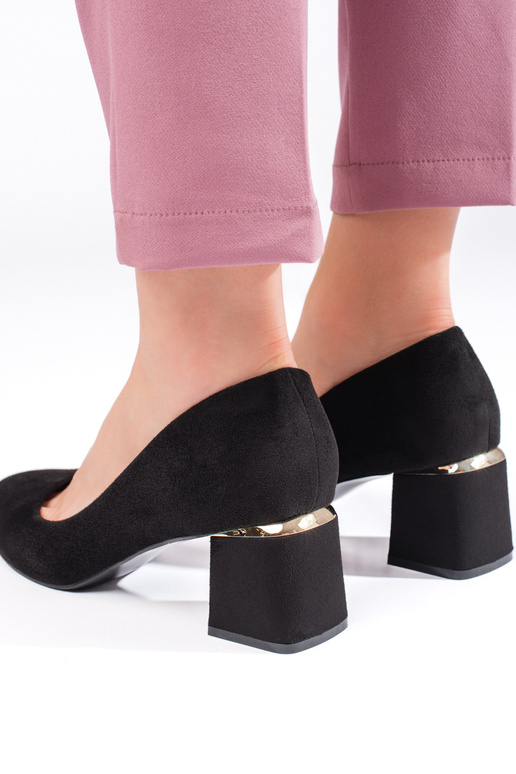 talons hauts en daim noir