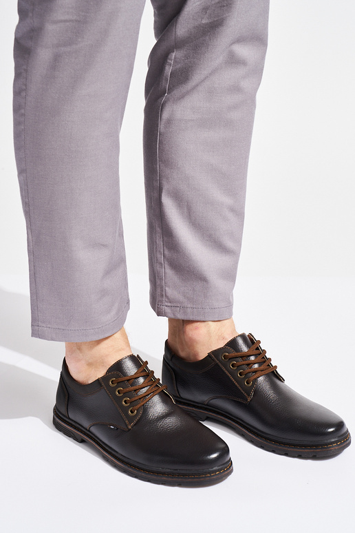 chaussures à lacets marron pour hommes