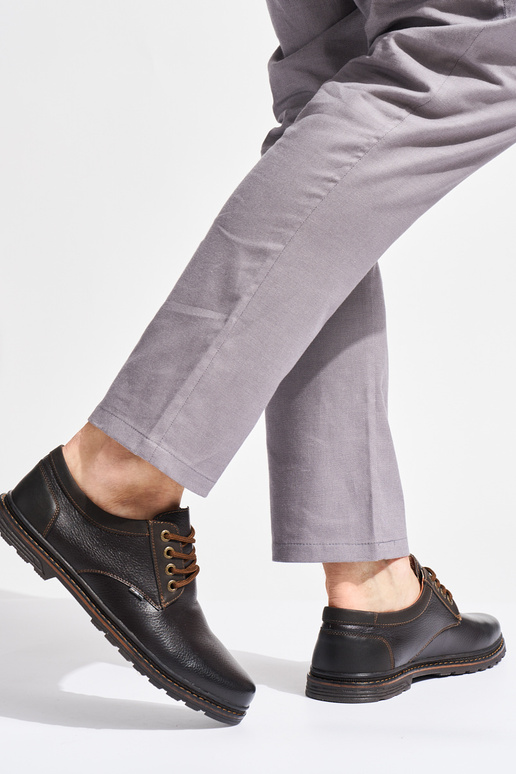 chaussures à lacets marron pour hommes