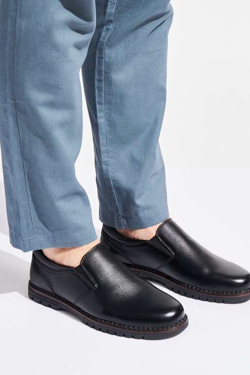 chaussures à boucle noires pour hommes