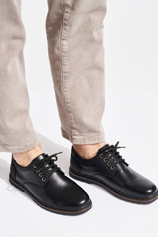 bottines noires pour hommes nouées