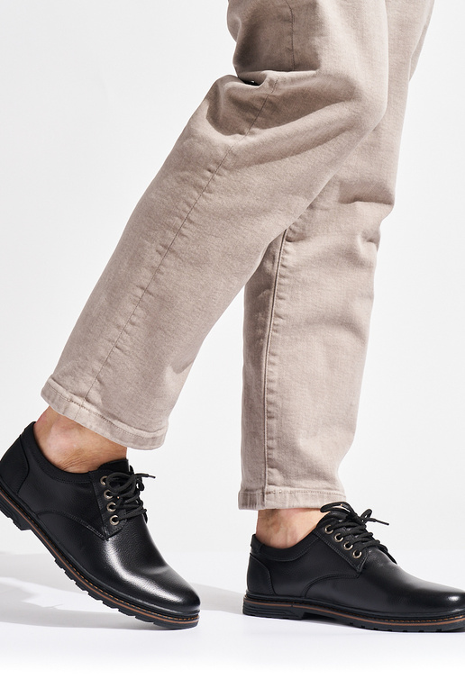 bottines noires pour hommes nouées