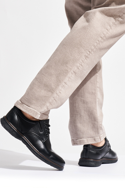 bottines noires pour hommes nouées