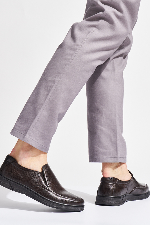 mocassins marron pour hommes en cuir...