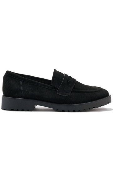 mocassins femme en daim noir
