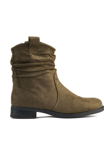 botte en daim froissé kaki