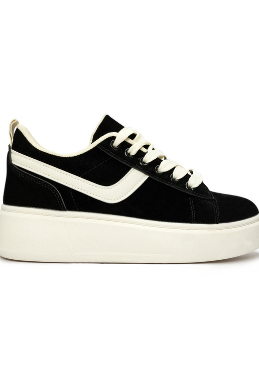 chaussures plateforme en daim noir...