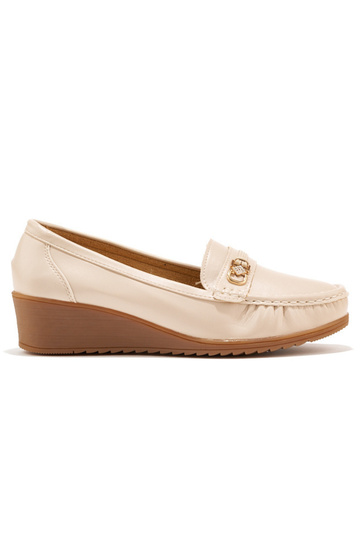 mocassins femme beiges à...