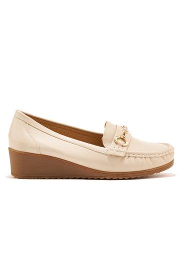 mocassins femme beiges sur...