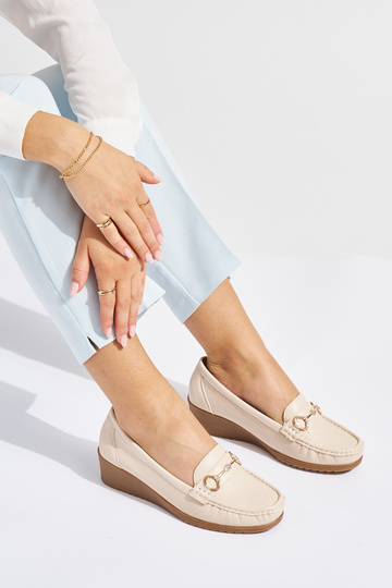mocassins femme beiges sur... 2