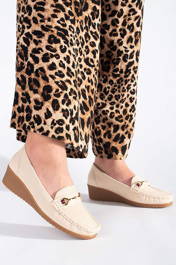 mocassins compensés crème 2