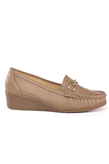 mocassins femme beiges à...