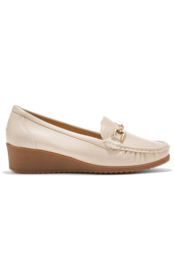 mocassins femme beiges à...