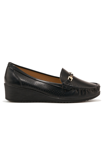 mocassins noirs ajourés sur...