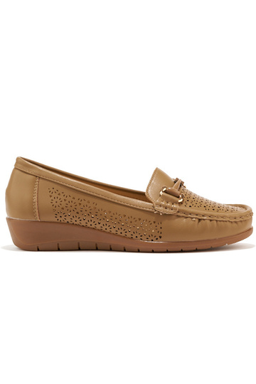 beige ajouré mocassins sur...