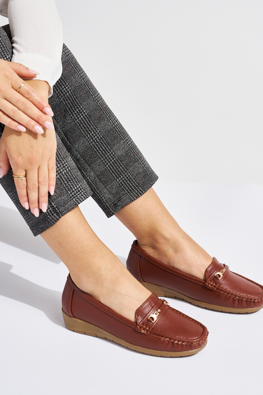 mocassins femme marron ze zdobieniem